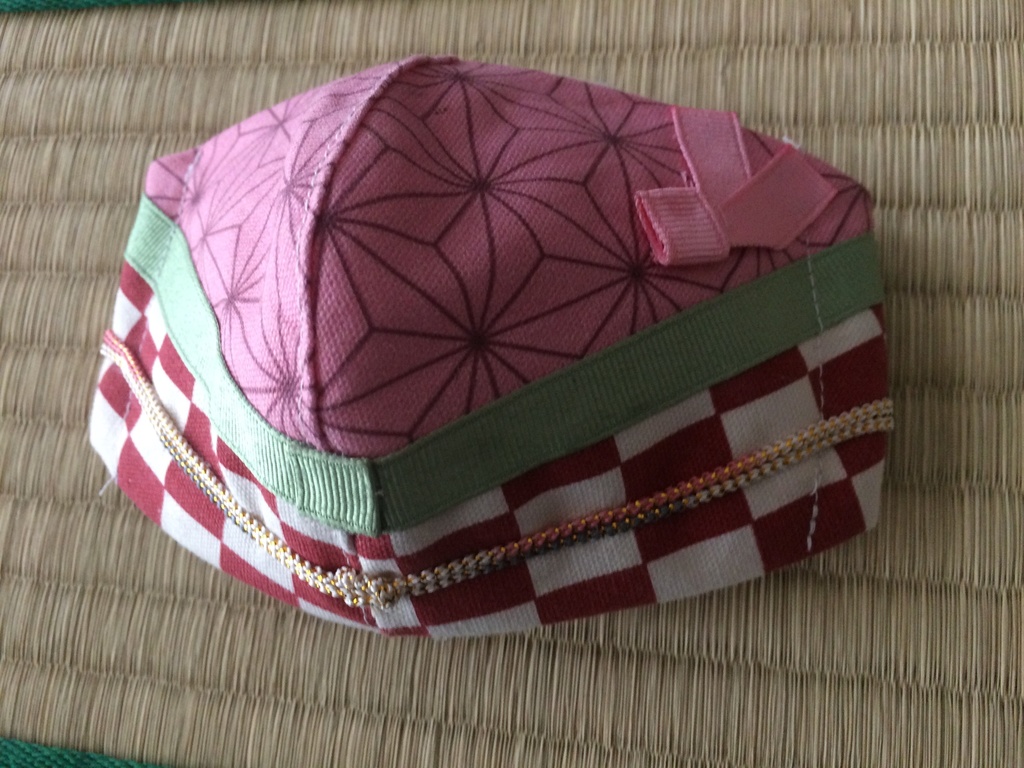 ノーズワイヤー入◆ハンドメイド◆オリジナルマスク◆和柄 麻の葉模様柄 鬼滅の刃 禰豆子 ねずこ きめつ