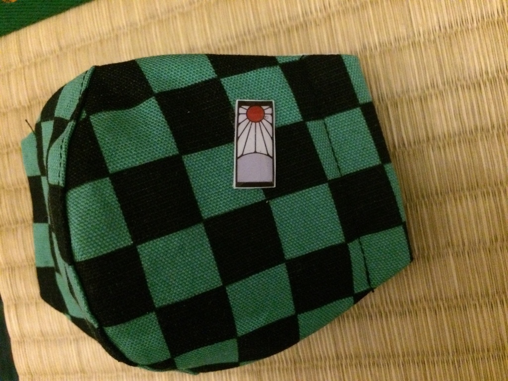 ノーズワイヤー入◆ハンドメイド◆オリジナルマスク◆和柄 市松模様 鬼滅の刃 竈門 炭治郎 きめつ たんじろう