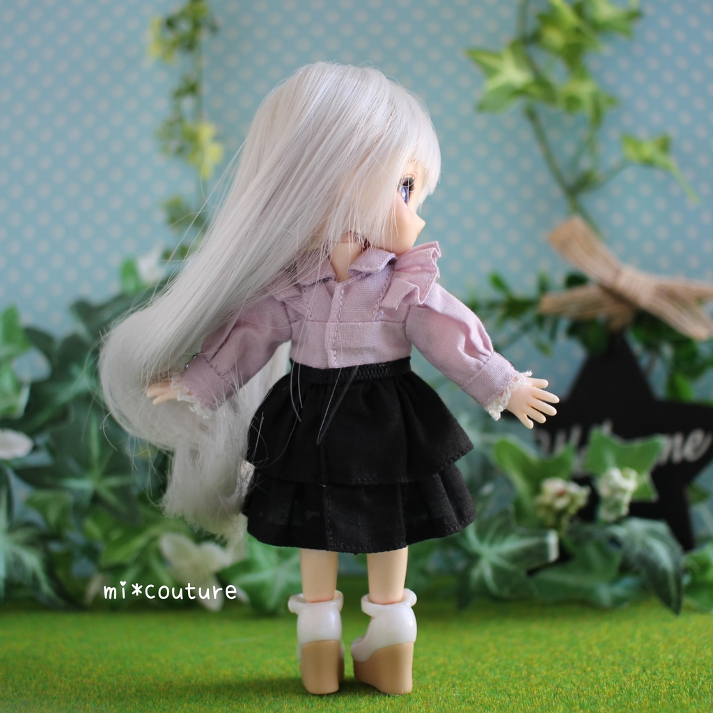 ピンク×黒ワンピ