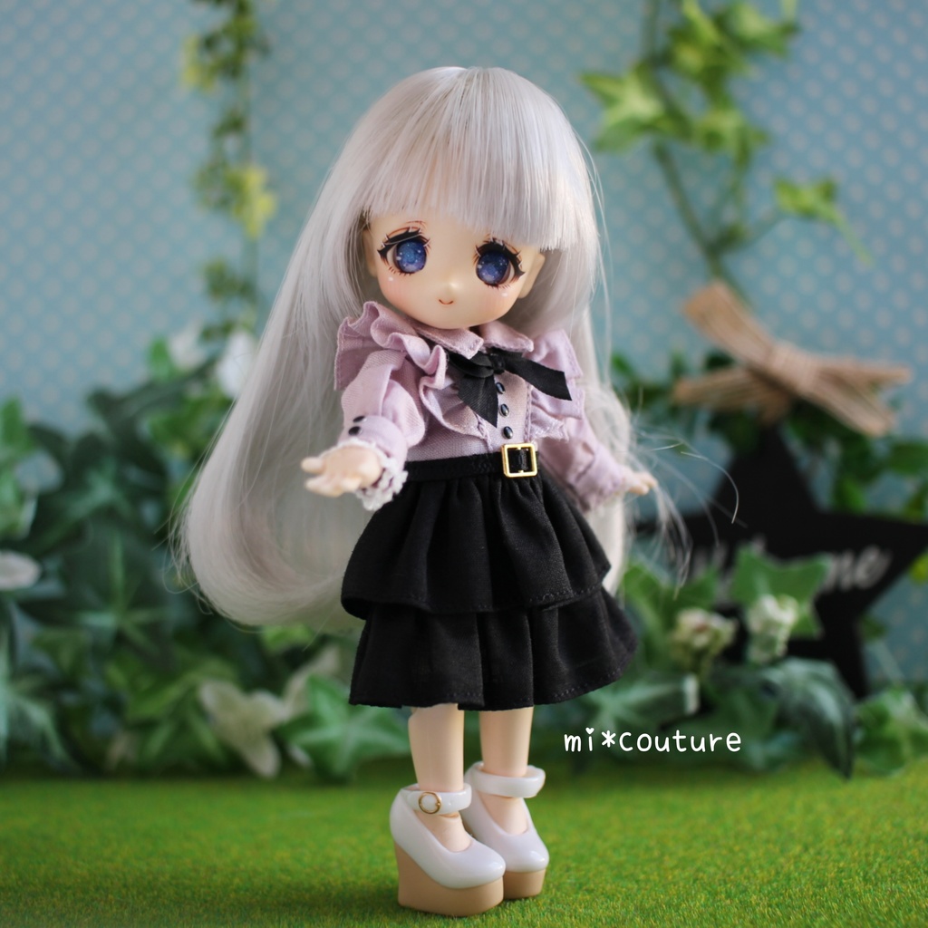 ピンク×黒ワンピ