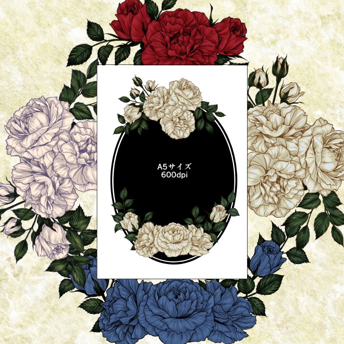 クラシックな薔薇の飾り罫