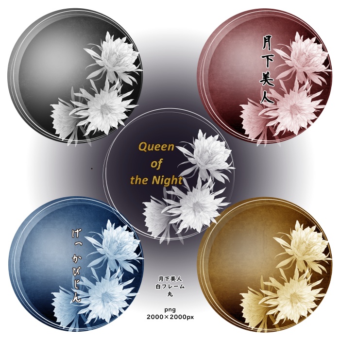 月下美人 花素材とフレーム