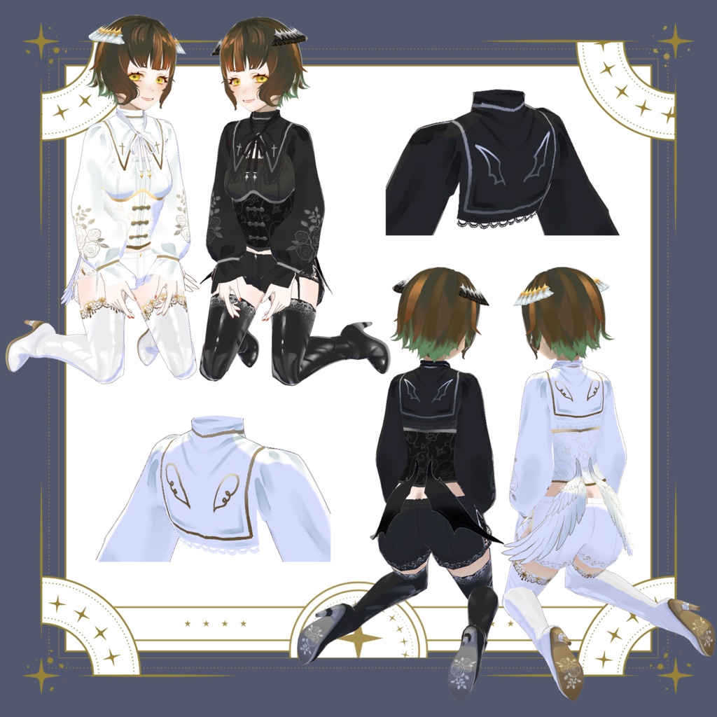 【VRoid】天使と悪魔コーデ 8点セット