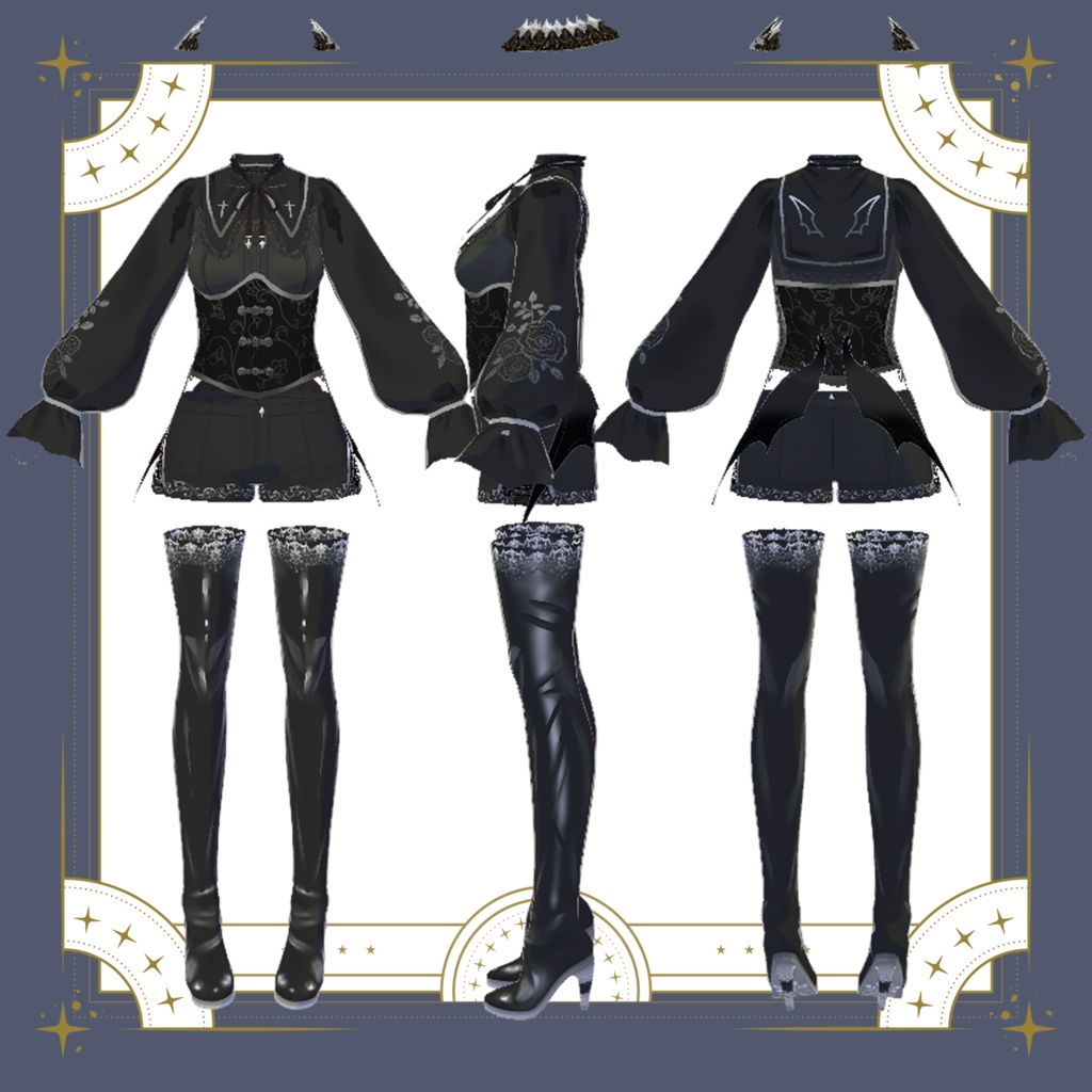 【VRoid】天使と悪魔コーデ 8点セット