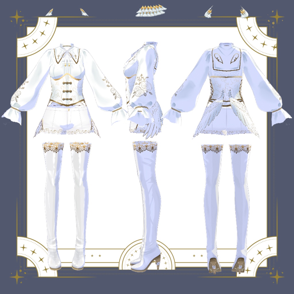 【VRoid】天使と悪魔コーデ 8点セット