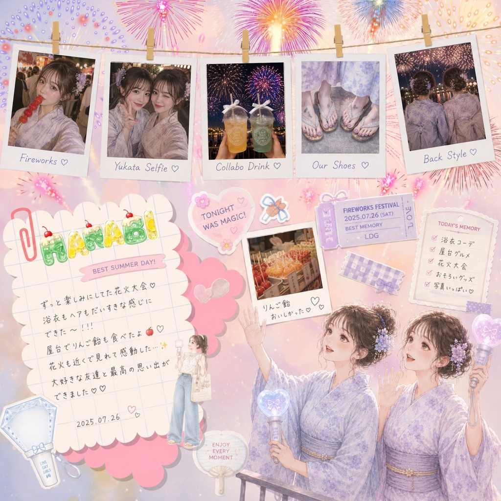 Live Day Girls Vol.2|Summer Festival Collection Digital Sticker Set