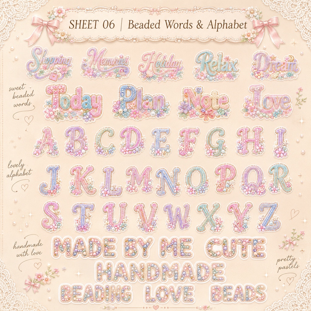 Petalia Days Vol.2|Craft Days|110枚のデジタルステッカー|ハンドメイド・編み物・ビーズ・手帳デコ【PNG】
