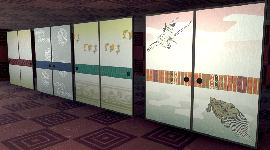 2Kふすまテクスチャ+ふすまモデル