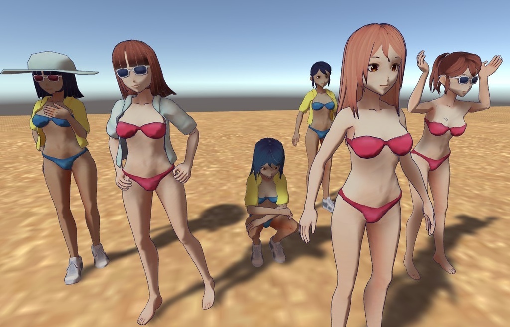 Unity・VRチャット向けビーチガールセット01