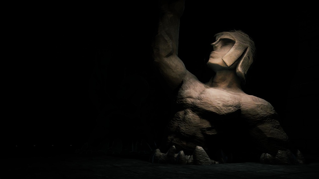 [3Dモデル]遺跡の拳士像