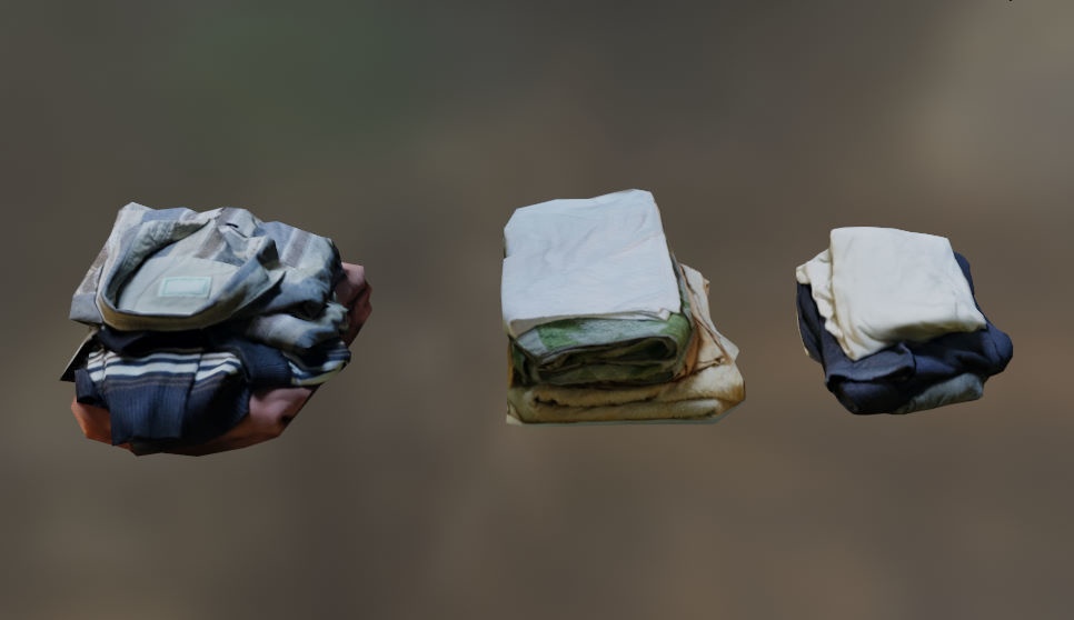 3Dスキャンモデルセット・たたんだ衣類01
