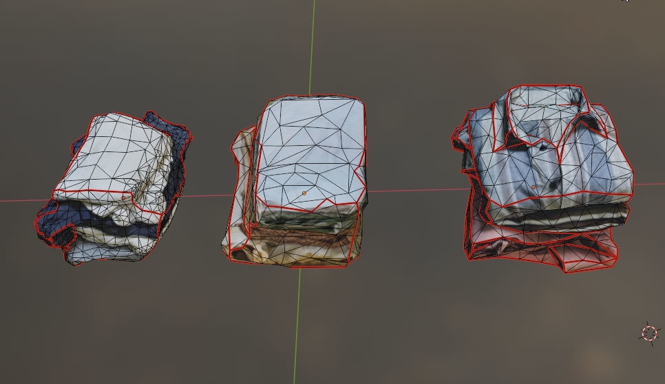 3Dスキャンモデルセット・たたんだ衣類01