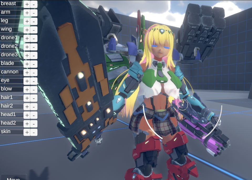 [Unityアセット]BMG-01 ”イミナギ” バトルメカガール＆スラスターサードパーソンコントローラ - BTA(Kelorin Jo)のモデル展示場 - 8/8