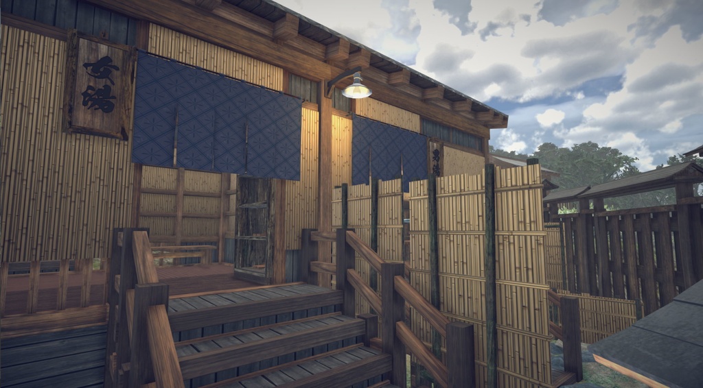 山奥旅館と温泉モデルセット