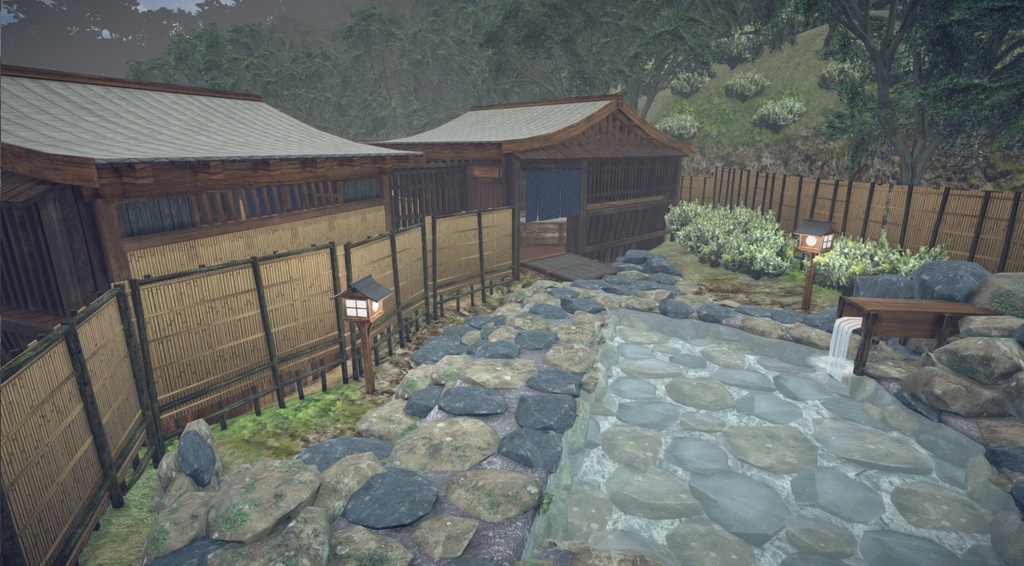 山奥旅館と温泉モデルセット