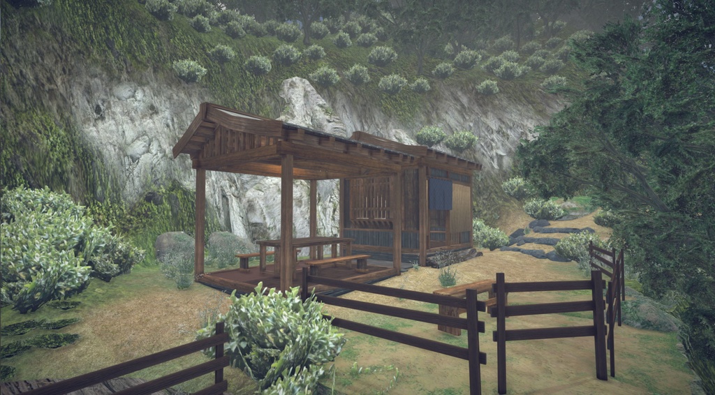 山奥旅館と温泉モデルセット