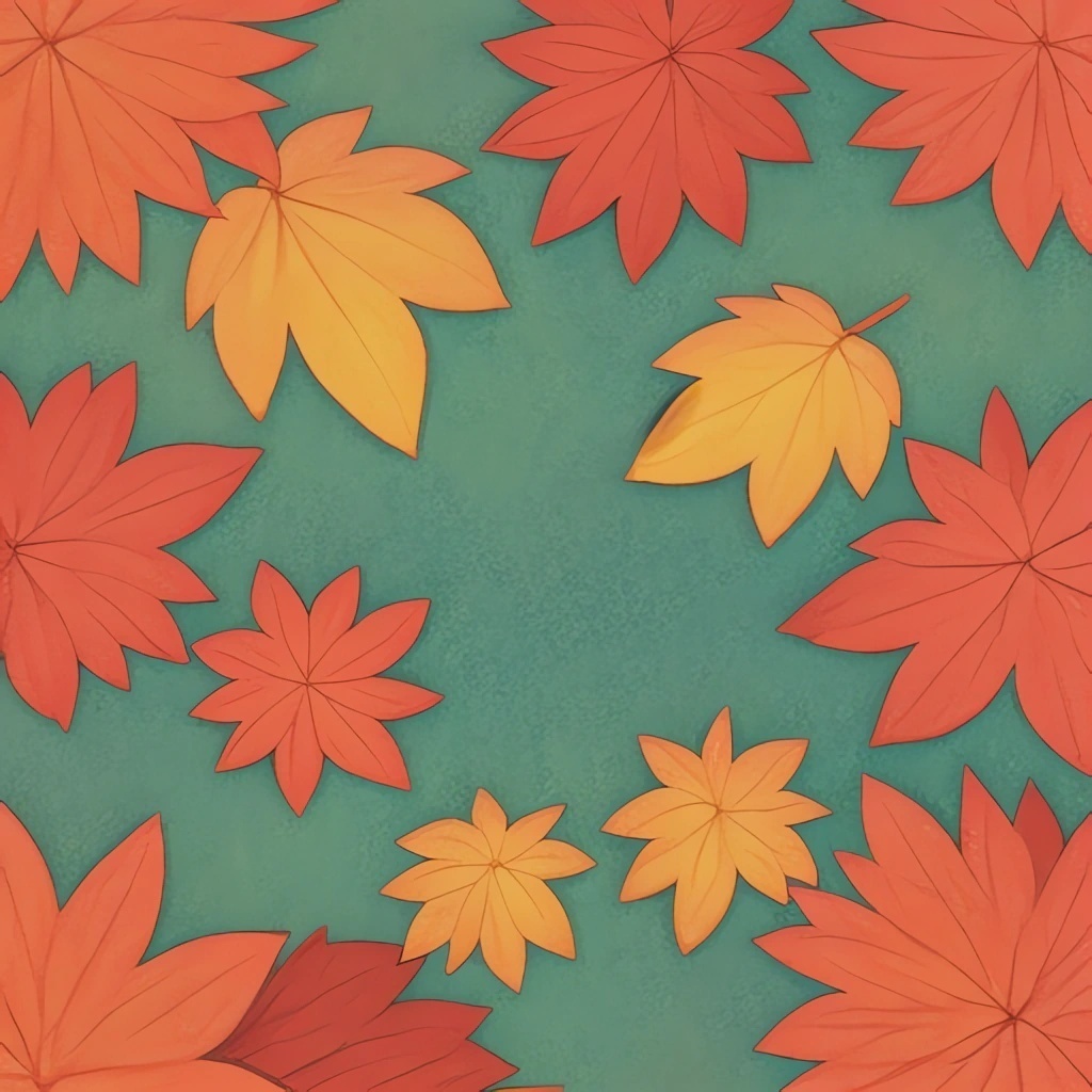 【壁紙/イラスト素材】Autumn Botanical — 深緑と紅葉 —