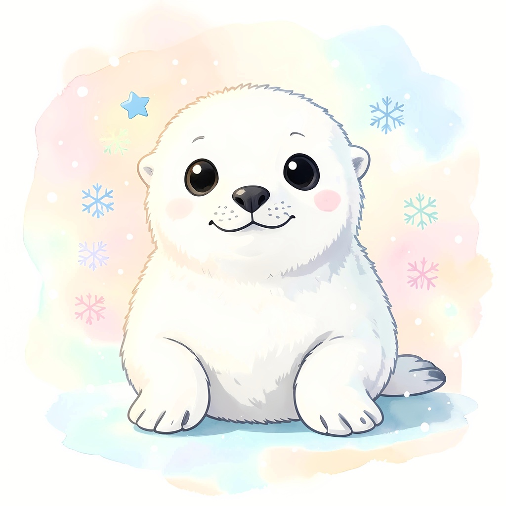 【壁紙】モフモフあざらしの赤ちゃん【癒やしの待ち受け・SNSアイコン・デジタル素材】