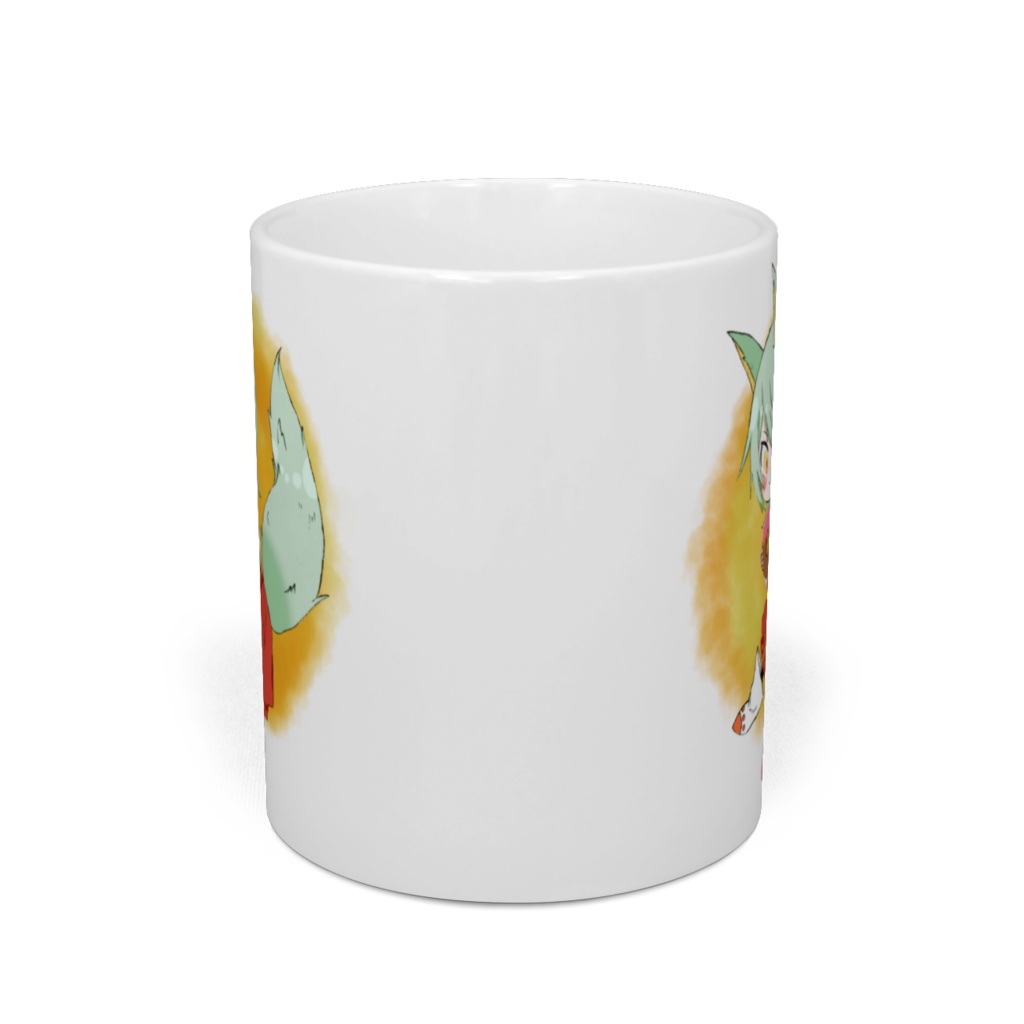 マグカップ「ドーナツと犬守」 (MUG "Inumori with a doughnut")