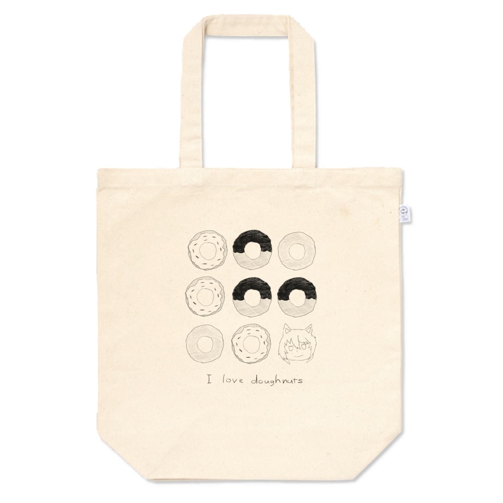 トートバッグ 01「I love doughnuts」(Tote bag no.1 "I love doughnuts")