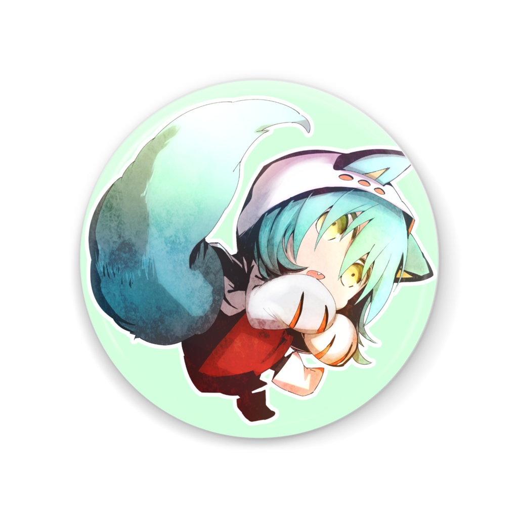 缶ミラー 02「ちび犬守」 (Hand Mirror no. "Tiny Inumori")