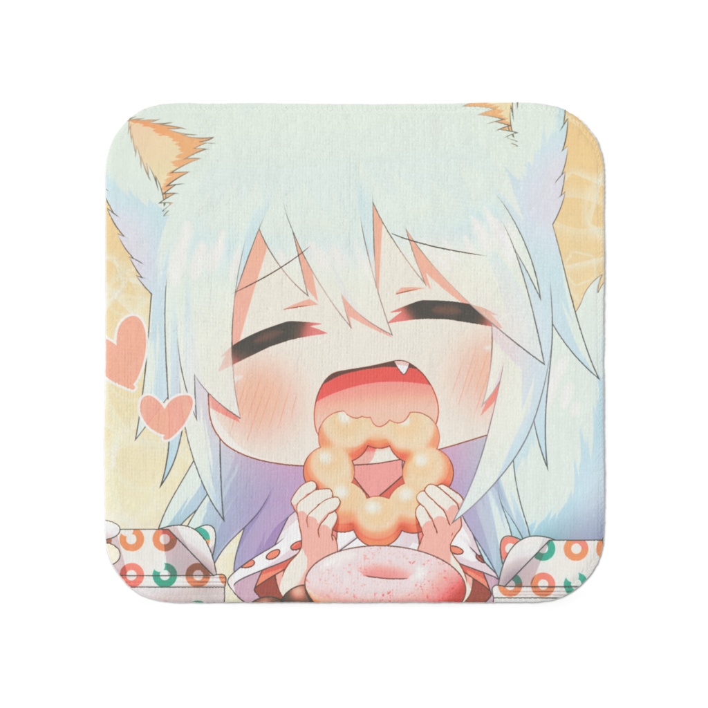ハンドタオル「ほおばりいぬもり」 (face towel "Yum-yum Inumori")