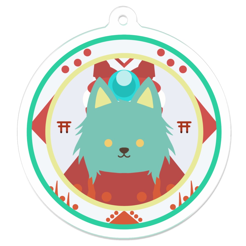 アクリルキーホルダー04「ポップアイコン 顔あり」 (ACRYLIC KEY CHAIN no.4 ”Poppy icon of Inumori (Included a face)”)