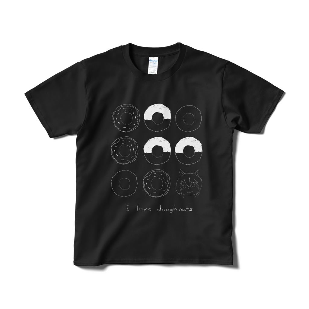 Tシャツ01「I love doughnuts」 (T-SHIRT no.1 "I love doughnuts")