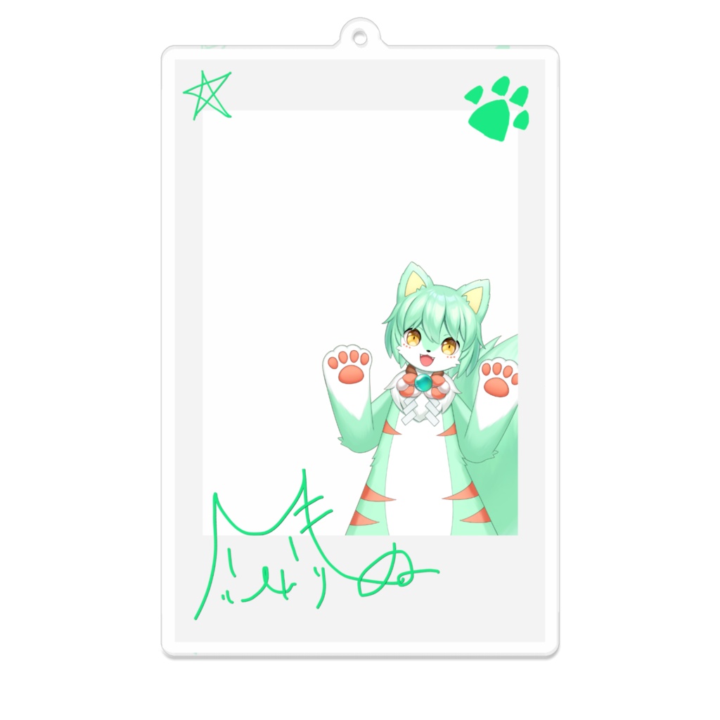 アクリルキーホルダー06「チェキ風ケモノ犬守」 (ACRYLIC KEY CHAIN no.6 ”Instax of furry Inumori”)