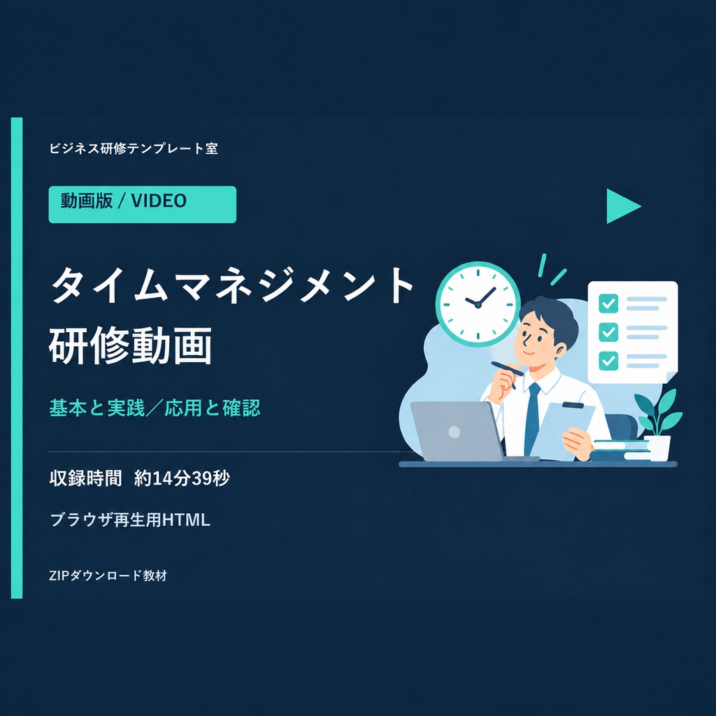 【動画版】タイムマネジメント研修|前後編・ブラウザ再生教材