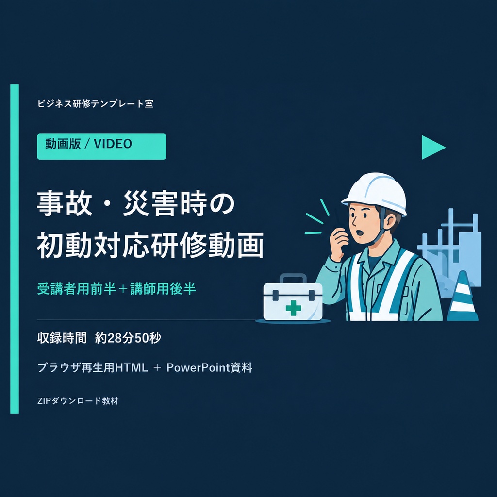 【動画＋PPTX】事故・災害時の初動対応研修｜前後編・前半3言語字幕