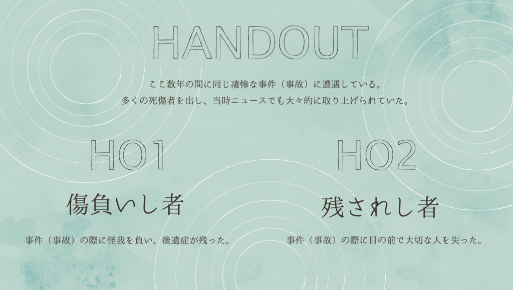 【COC6版シナリオ】泥舟で眠る【2PL】