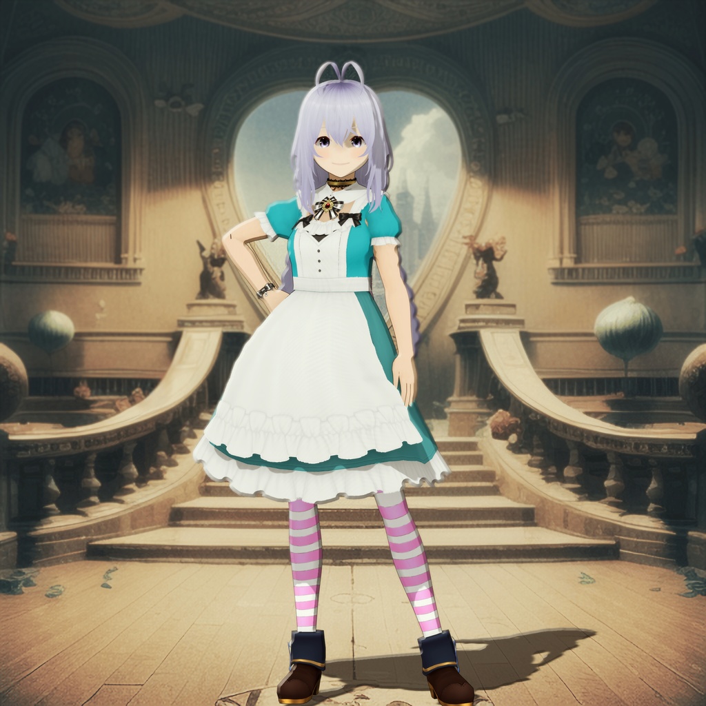 【VRMモデル】ワンダーランドな少女「紗蘭」【アクセサリー付】