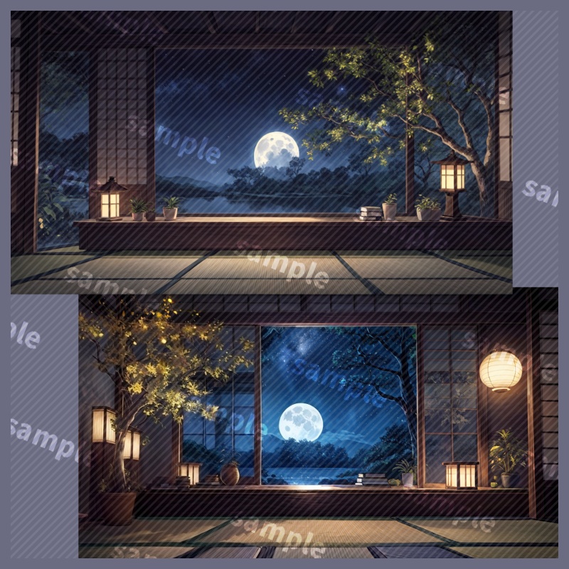 動く背景素材:蛍舞う和室 - Firefly Zen Room