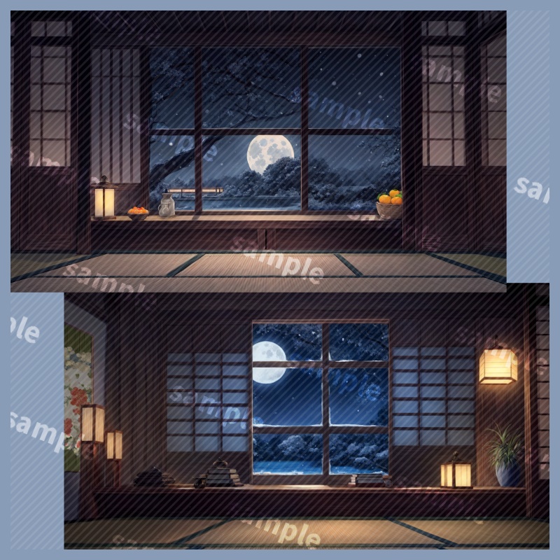 動く背景素材:冬の和室 | Winter Zen Room