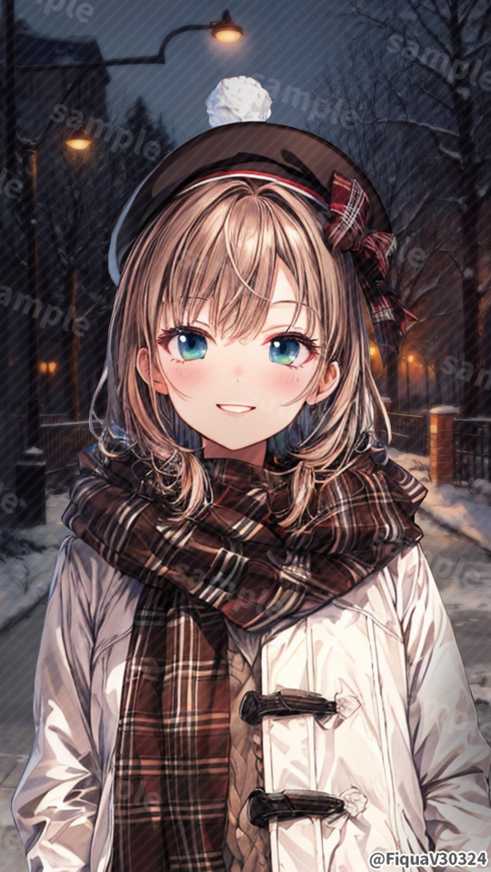 背景素材(縦画面):冬の小道 | Winter Street