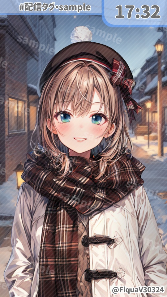 背景素材(縦画面):冬の小道 | Winter Street