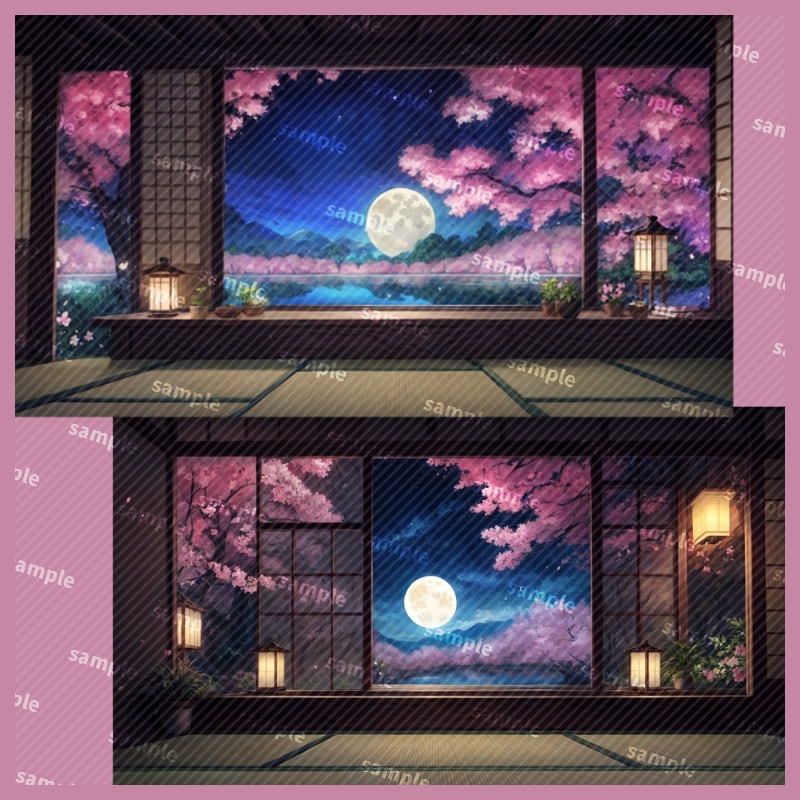 背景素材:桜の和室 | Sakura Zen Room