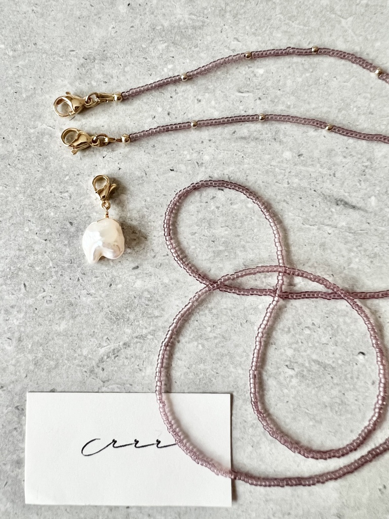 ラベンダービーズの極細マスクストラップ