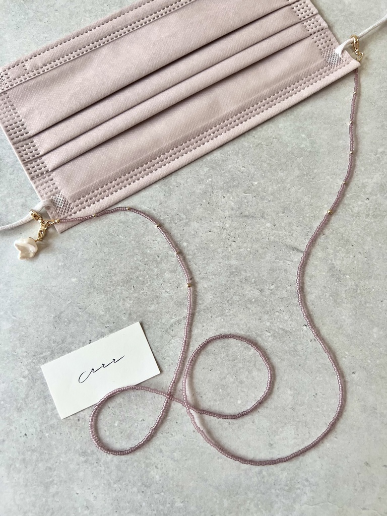 ラベンダービーズの極細マスクストラップ