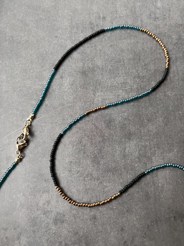 青猫ビーズマスクストラップ/眼鏡チェーン