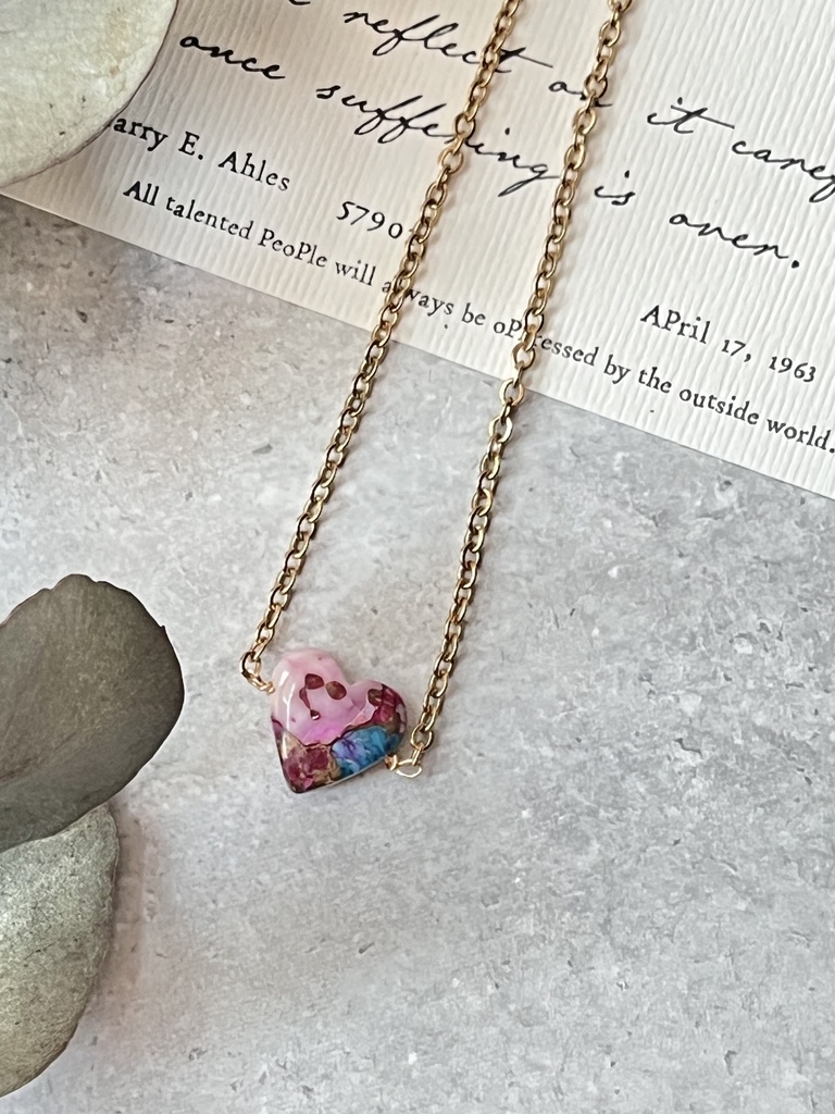 ピンクコッパーターコイズのネックレス