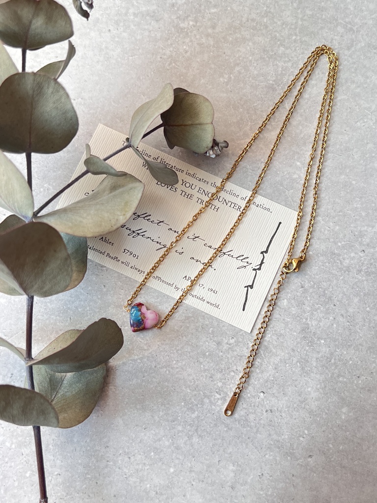 ピンクコッパーターコイズのネックレス