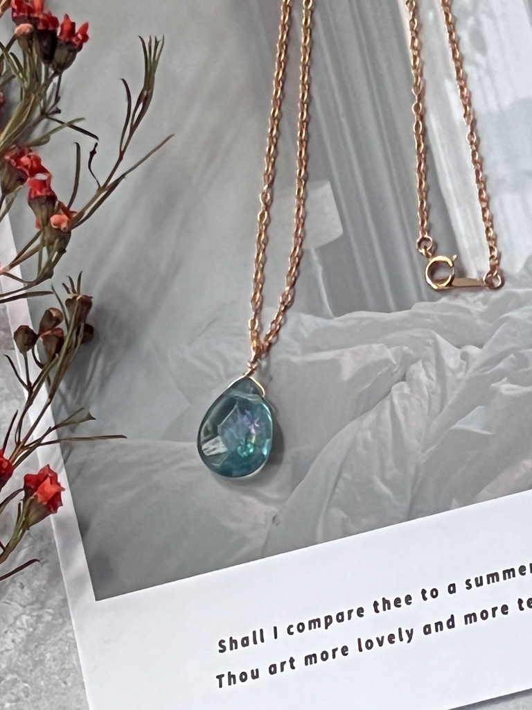 k14gf ブルーグリーンフローライトのネックレス