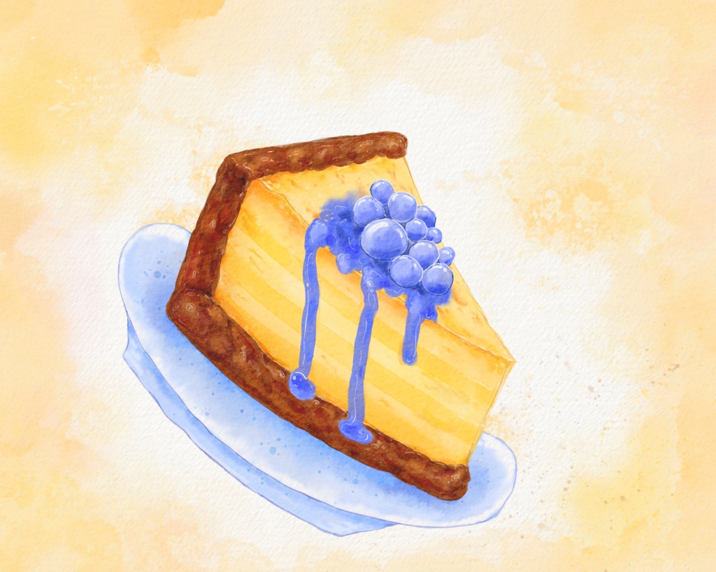 Blueberry Cheese Cake HD アセット with speed painting proccess