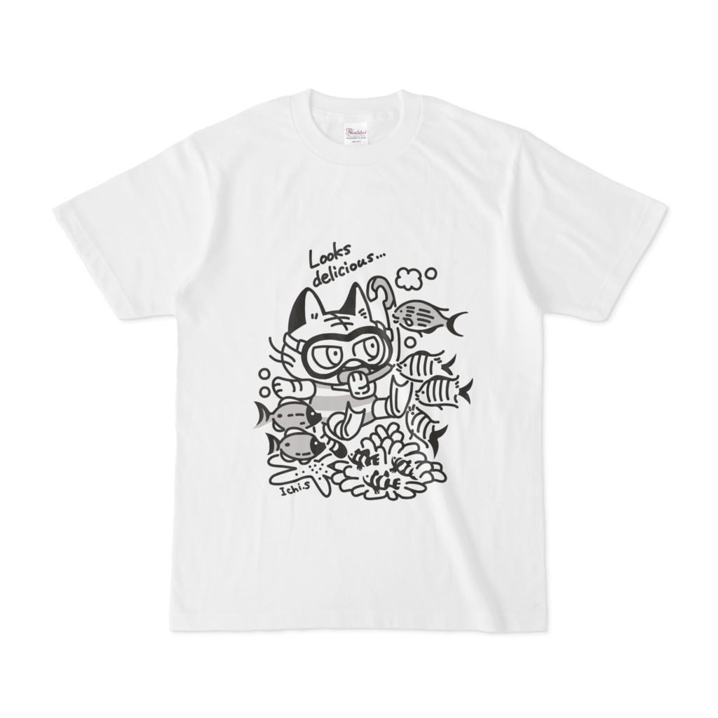 スキューバーダイビングをする猫Ｔシャツ