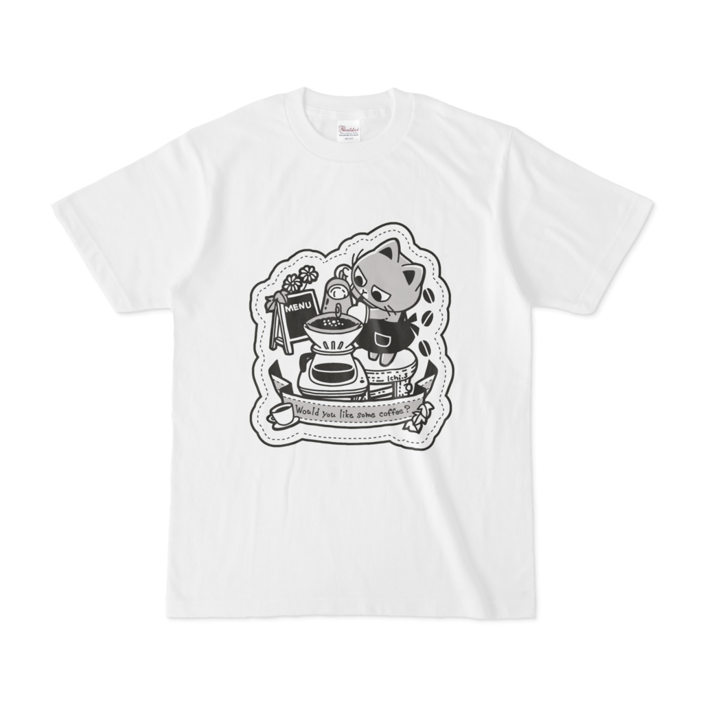 コーヒーをいれる猫Ｔシャツ