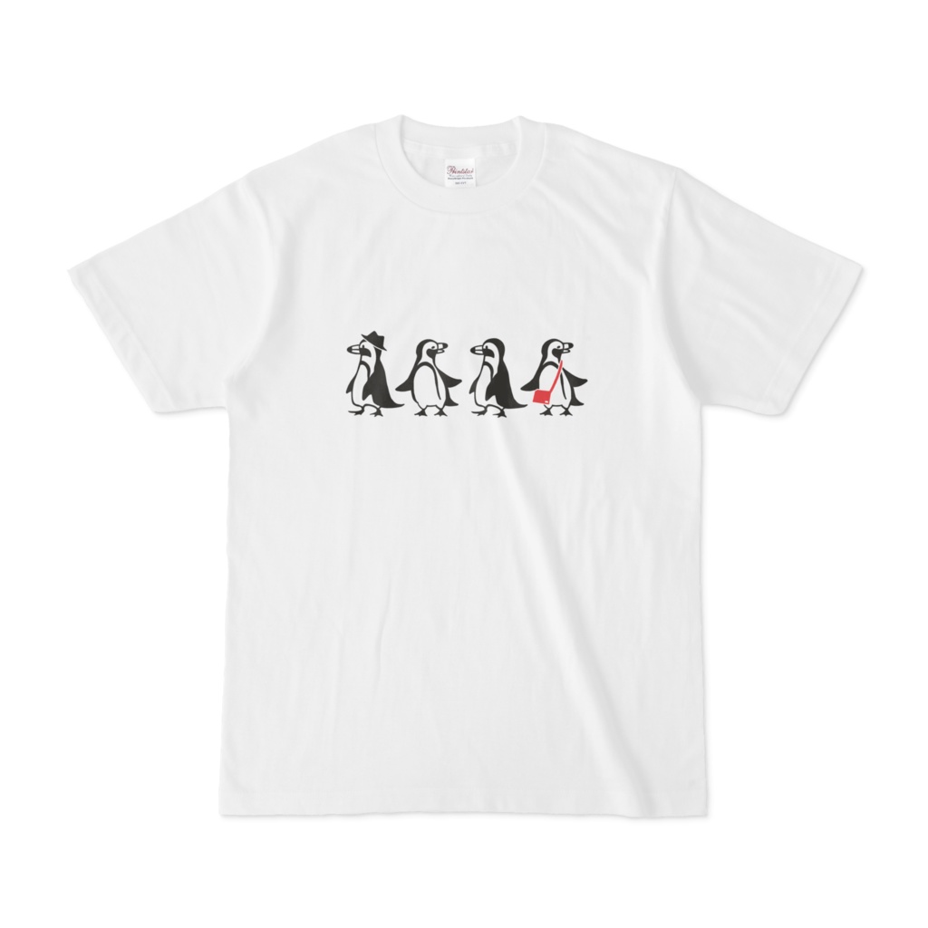 四人のお出かけペンギンＴシャツ