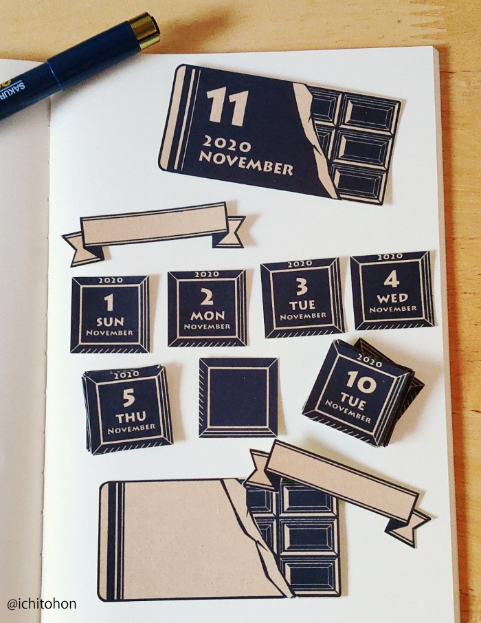 2020年11月の日付シート&数字のみ版データセット