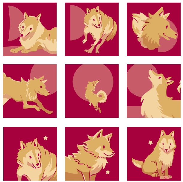 2021年2月のオオカミと月の日付シート